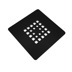 Rejilla cuadrada de 13 X 13 cm en negro mate para platos de ducha de resina - Imagen 1