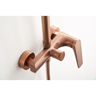 Barra de ducha monomando serie DELOS acabado oro rosa cepìllado - Imagen 2