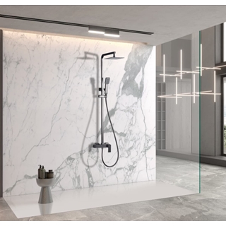 Barra de ducha monomando serie PISA acabado negro gun metal - Imagen 1