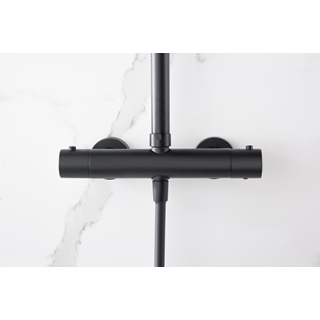 Barra de ducha termostatica serie NAPOLES acabado negro mate - Imagen 2