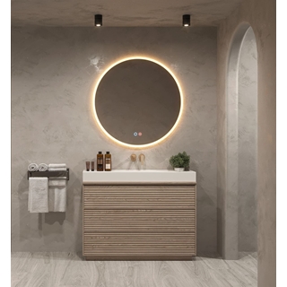 Espejo redondo LED luz en marco iluminado modelo ATENAS diámetro 80 cm - Imagen 1