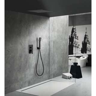 Griferia monomando empotrada serie VOLGA acabado negro mate (Encastrado a techo) - Imagen 1