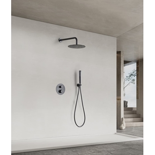 Griferia termostatica empotrada serie NAPOLES acabado black gun metal - Imagen 1