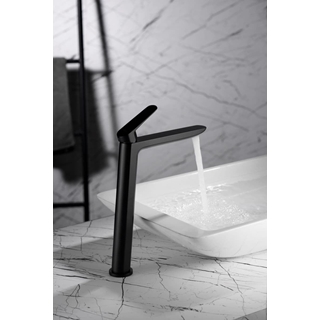 Grifo de lavabo alto monomando serie BELGICA acabado negro mate - Imagen 1