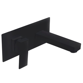 Grifo de lavabo monomando empotrado modelo SUIZA acabado negro mate - Imagen 2