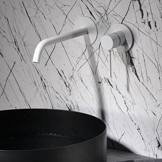 Grifo de lavabo monomando empotrado serie MILOS acabado blanco mate - Imagen 1