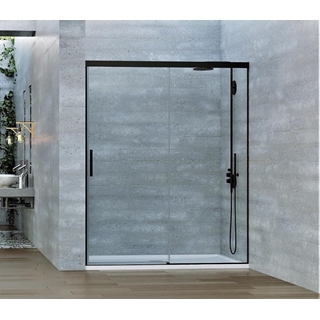 Mampara de ducha 1 fija + 1 corredera color negro modelo VEREDA Black - Imagen 1