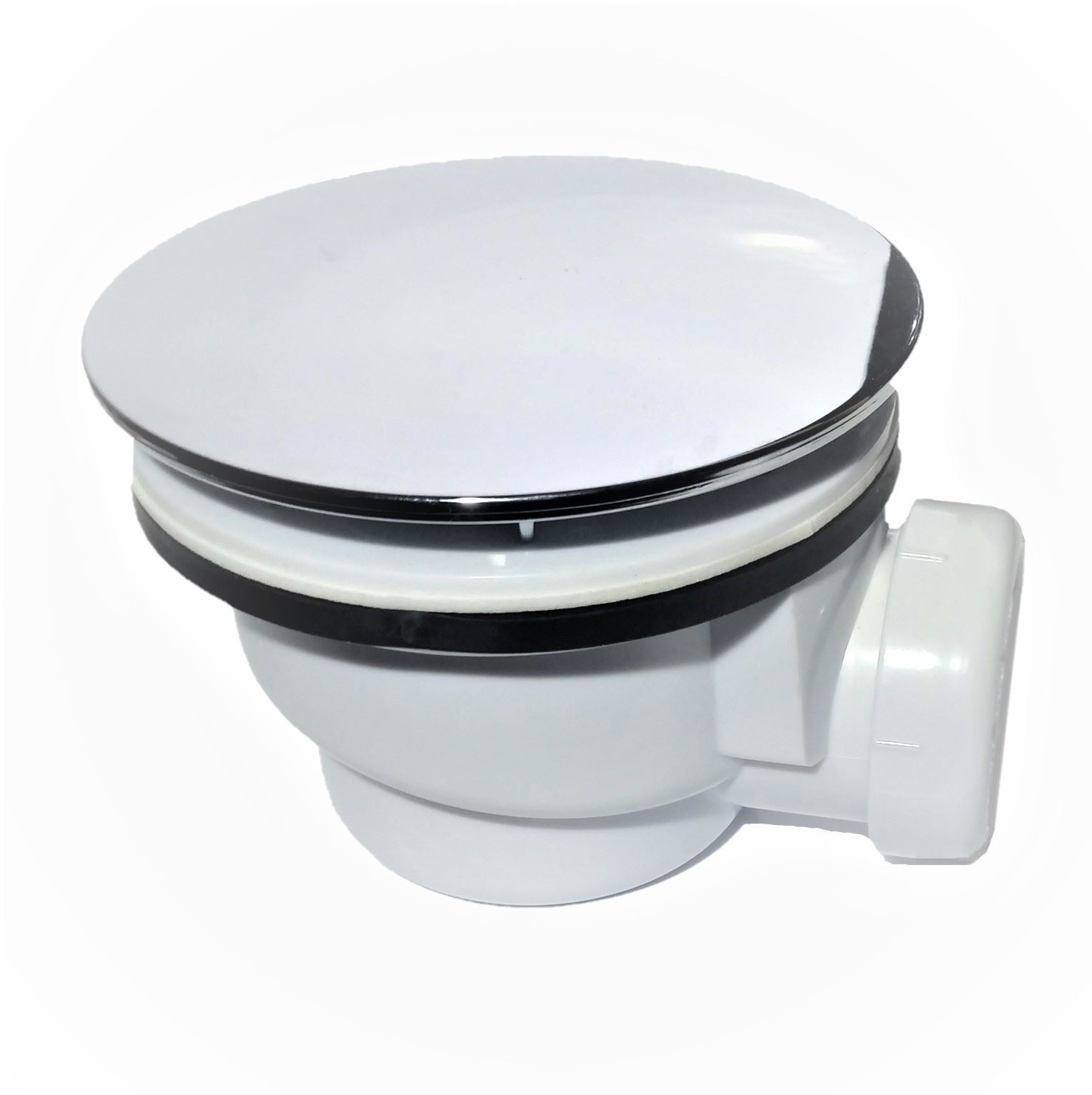 Válvula de desagüe para platos de ducha de resina pizarra 90 mm con arillo  acero inox 3 tornillos